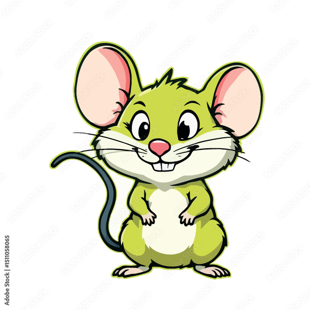 Cute Mouse Cartoon Illustration Design Fun Character Animal Graphic for Children's Sticker Cute Mouse Cartoon Illustration Design Fun Character Animal Graphic for Children's Sticker