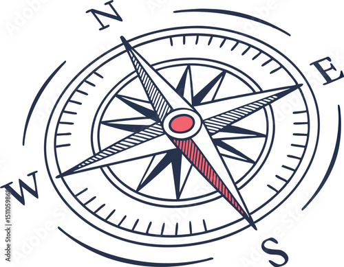 compass on a white background