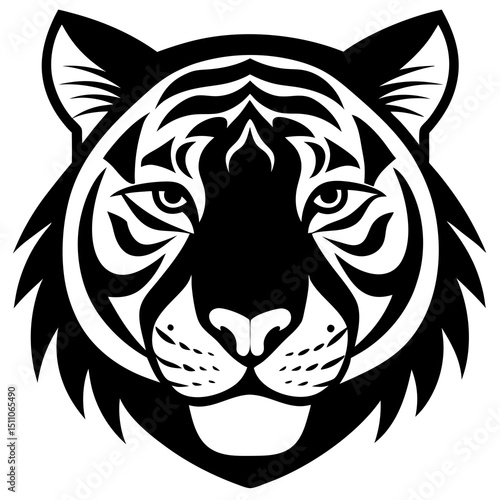 tiger head vector illustration on white beground