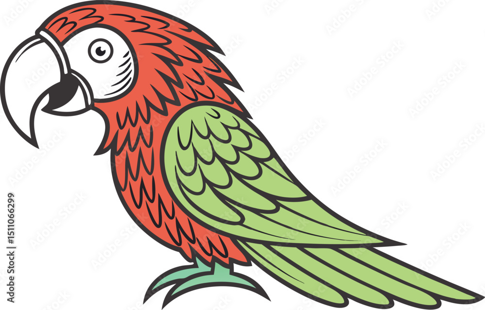 Obraz premium vector illustration of a parrot