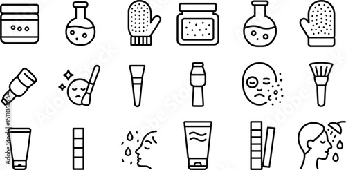 Skincare and beauty icons for cosmetic product design