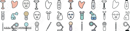 Skincare tools and facial accessories for beauty and spa treatments