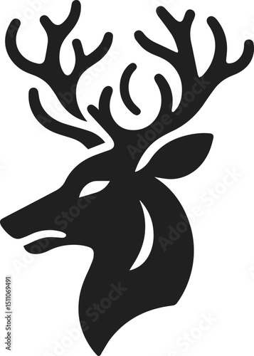 Simple Minimalist Deer Vector Art, Elegant Running Deer Illustration, Deer silhouette on White or Transparent Background