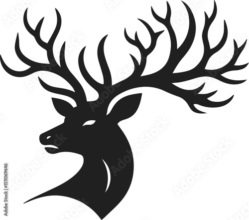 Simple Minimalist Deer Vector Art, Elegant Running Deer Illustration, Deer silhouette on White or Transparent Background