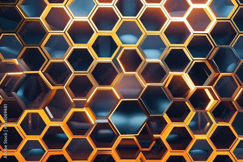Light-Infused Hexagonal Metallic Background Texture Design Light-Infused Hexagonal Metallic Background Texture Design