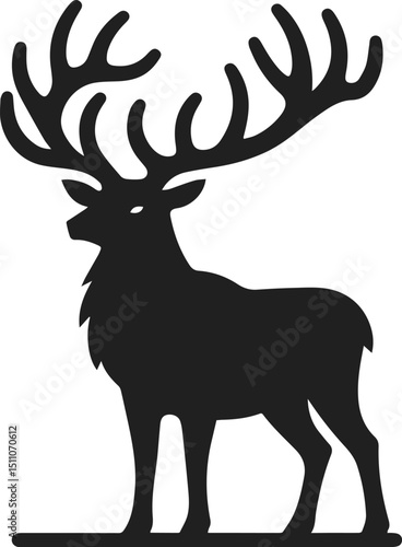 Simple Minimalist Deer Vector Art, Elegant Running Deer Illustration, Deer silhouette on White or Transparent Background