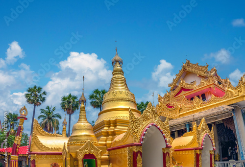 Ancient Dammikarana Burmese Temple complex, a stunning historical area within George Town, Penang, Malaysia