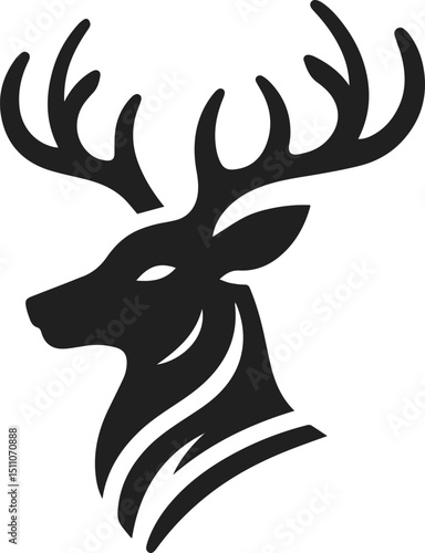 Simple Minimalist Deer Vector Art, Elegant Running Deer Illustration, Deer silhouette on White or Transparent Background