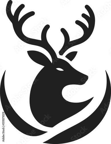 Simple Minimalist Deer Vector Art, Elegant Running Deer Illustration, Deer silhouette on White or Transparent Background