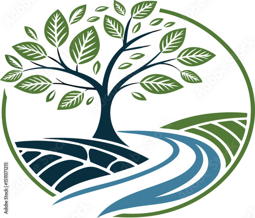 vector illustration of a green tree