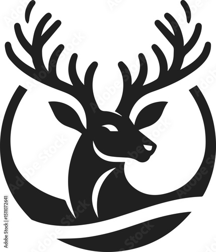 Simple Minimalist Deer Vector Art, Elegant Running Deer Illustration, Deer silhouette on White or Transparent Background