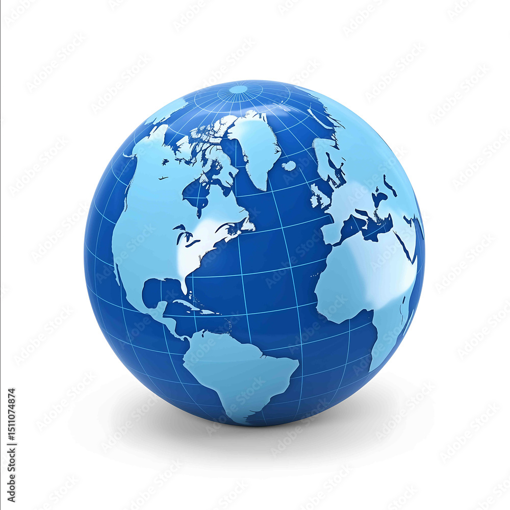 Fototapeta premium 3d globe icon isolated on white background high resolution