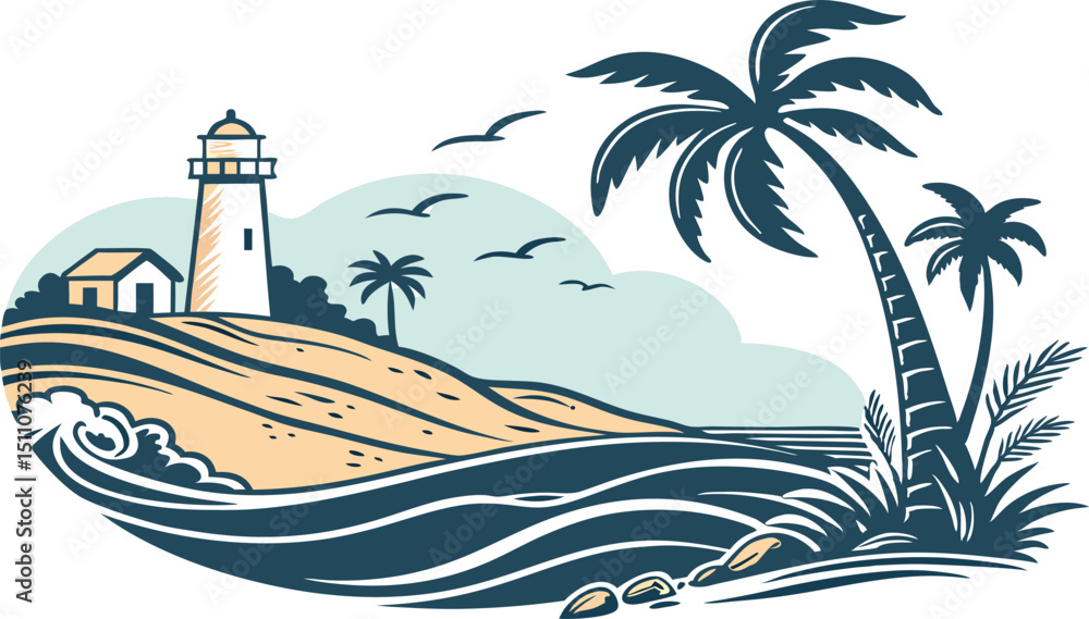 Obraz premium lighthouse on the beach