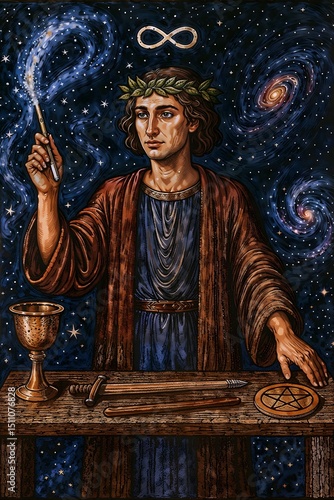 The Magician Tarot Card – Cosmic Universe Variant