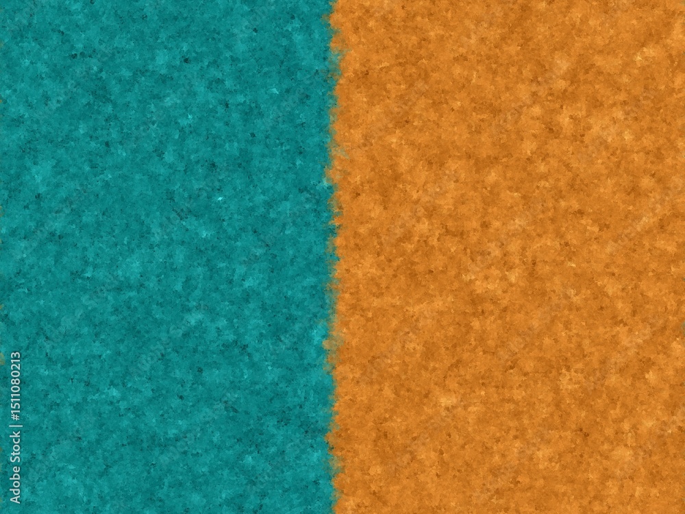 Fototapeta premium Abstract textured background with a split design featuring teal and burnt orange, ideal for various design projects.