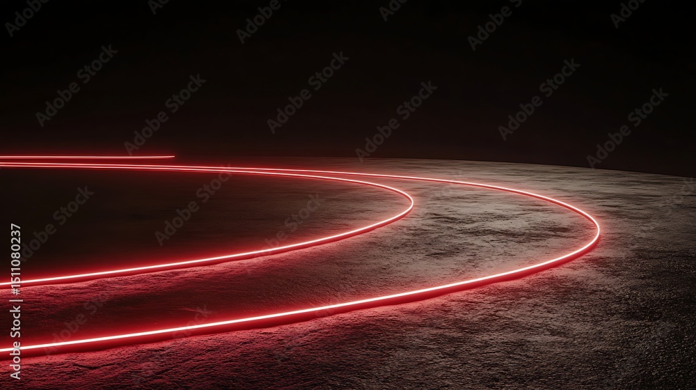 Red Neon Lines on Textured Surface Red Neon Lines on Textured Surface