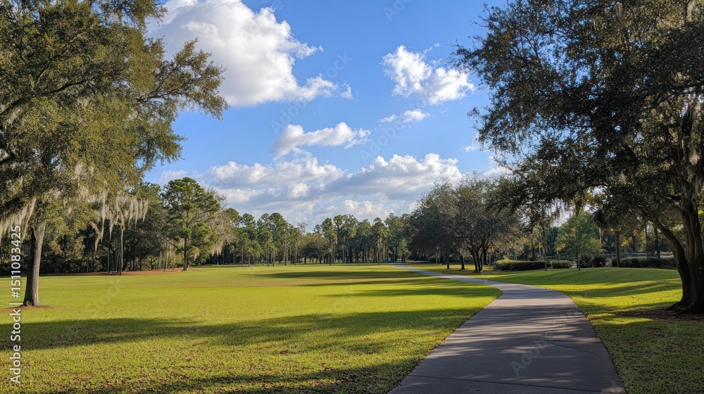 Obraz premium Sunny path through a park