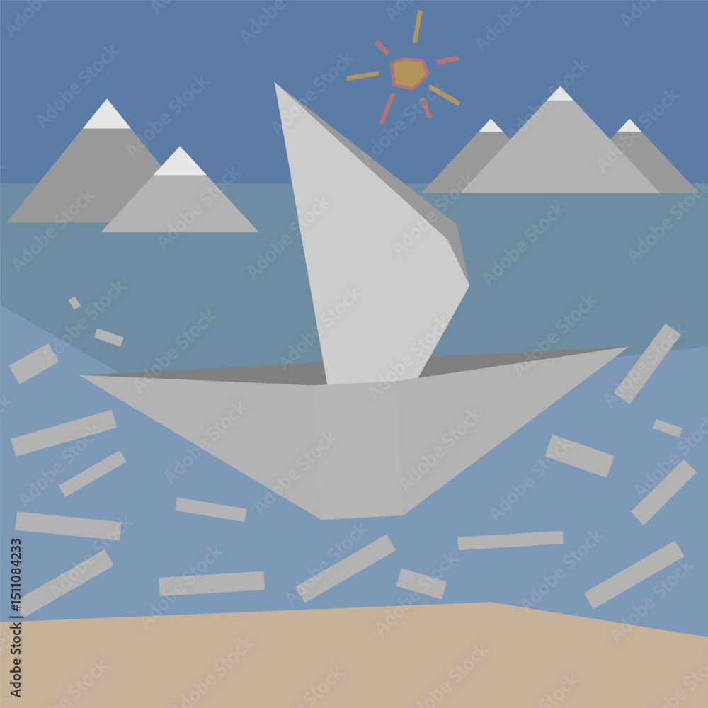 Paper boat in a paper universe Paper boat in a paper universe