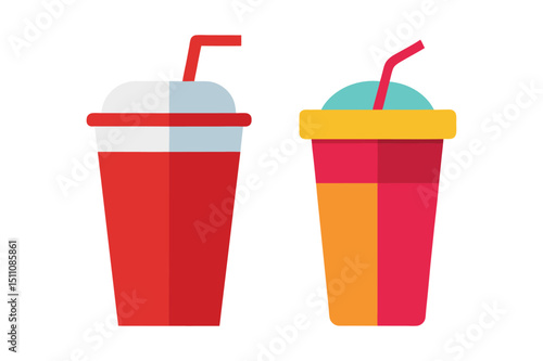 Flat Design Vector Illustration of a Soft Drink on White Background.