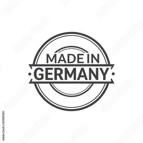 Made in Germany stamp black vector badge, label style design.