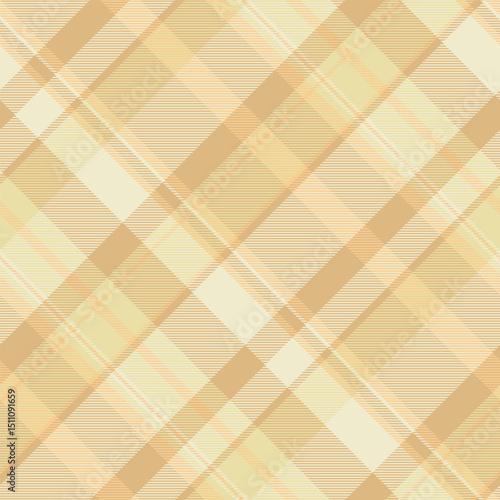 Elegant cream and beige diagonal plaid pattern.  Subtle texture adds depth. Perfect for textile designs, website backgrounds, or packaging.  Evokes feelings of warmth and sophistication.
