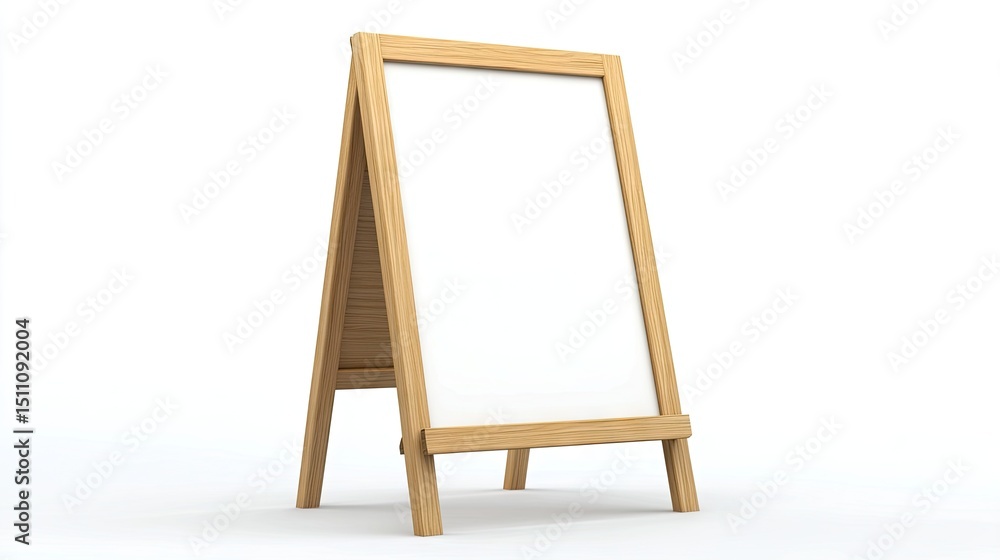 Wooden easel with blank white board. Wooden easel with blank white board.
