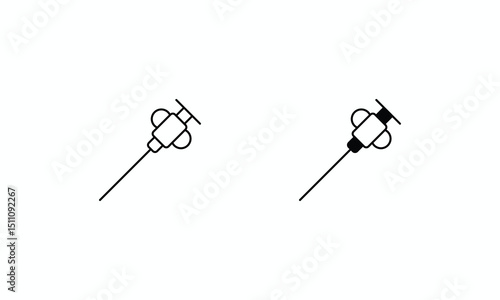 Biopsy Vector icon icons set Line and Glyph black vector icon stock illustration