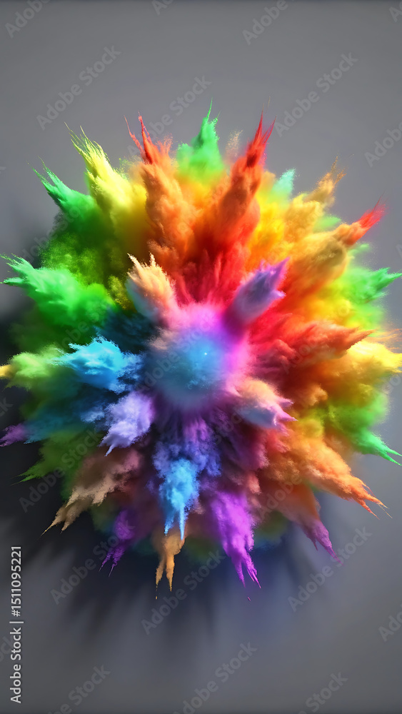 Obraz premium Rainbow Dust Explosion in Studio Lighting