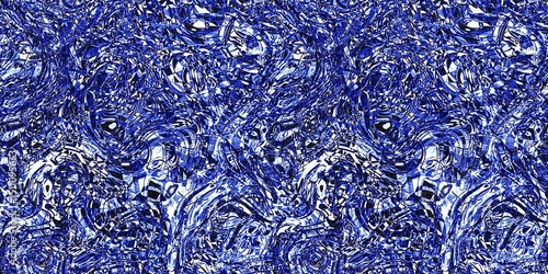 Dye wash indigo blue textur border fabric effect background. Seamless edging trim pattern in masculine Japanese block print style. Perfect for washing tape, ribbon and banner design