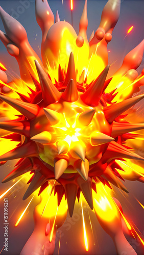  Solar Flare – Bright Fire Paint Explosion