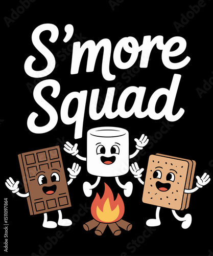 S'more Squad Camping Smores funny Campfire Marshmallow Camper