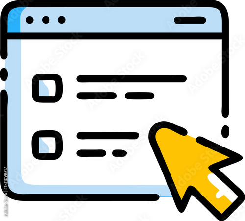 Online form selection cursor click webpage interface