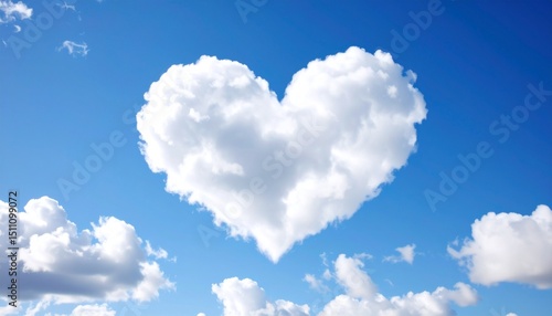 Heart-shaped cloud in a clear sky