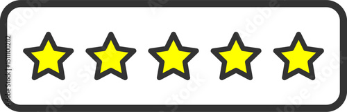 Outlined Five-Star Rating Icon