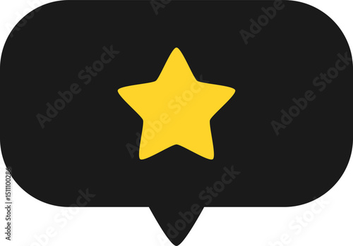 Dark Balloon Icon with Gold Star