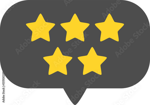 Dark Balloon Icon Featuring Five-Star Rating