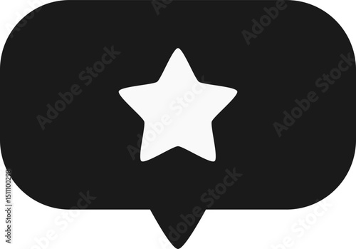 Dark Balloon Rating Icon with Single Star
