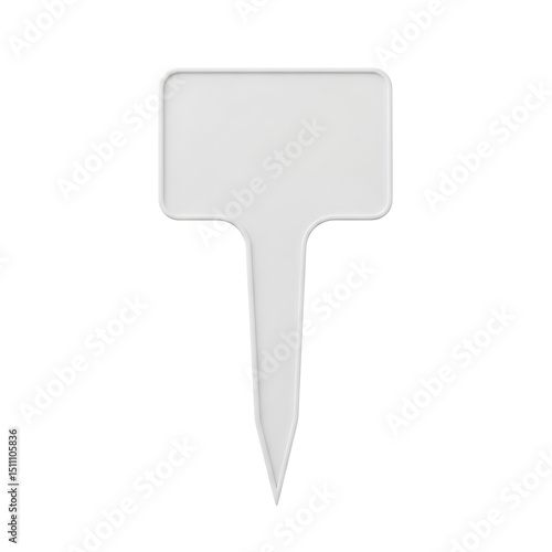 Blank White Plant Marker, Isolated Gardening Tool