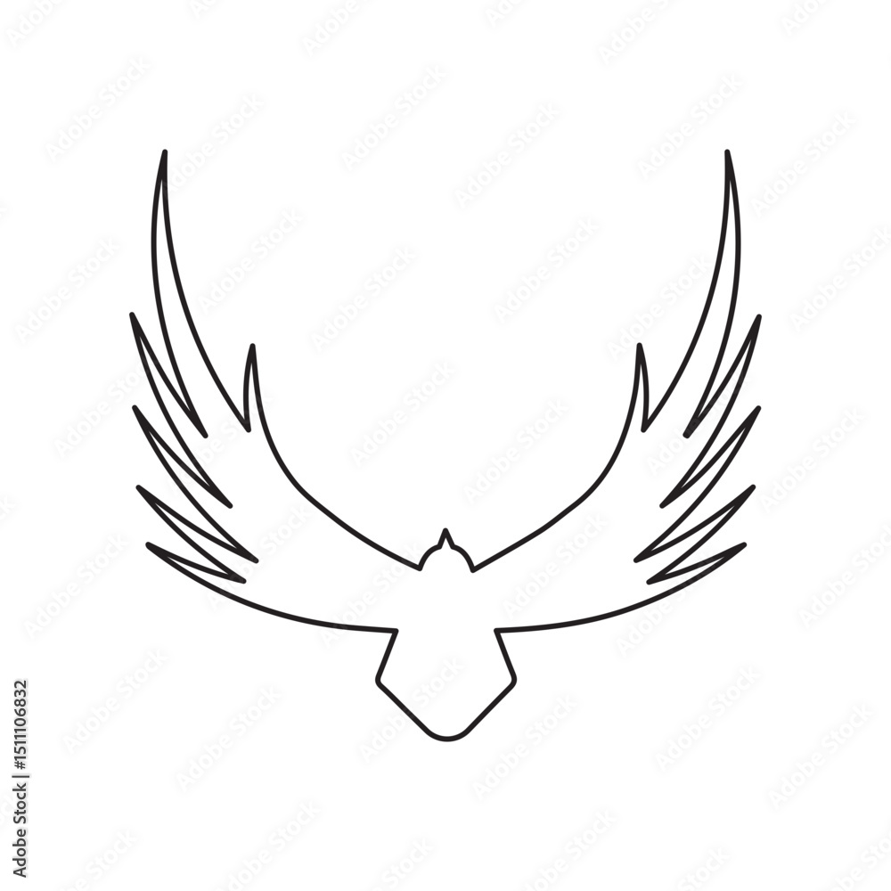 Obraz premium kite falcon line icon