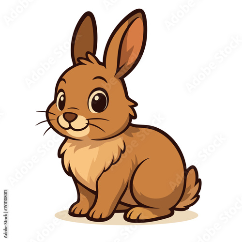 Sweet Brown Bunny: A Delightful Cartoon Rabbit Illustration