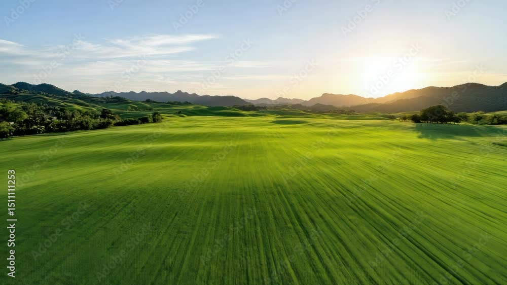 Lush green hills under vibrant sunset create tranquil landscape of natures beauty. Lush green hills under vibrant sunset create tranquil landscape of natures beauty.