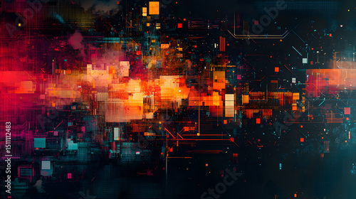 Abstract vibrant gradient colors dark background