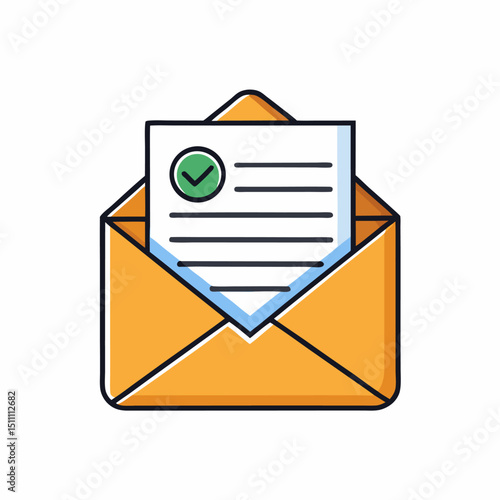 Approved document in open envelope email confirmation success