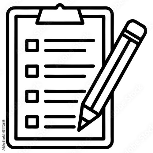 Checklist clipboard pencil icon business planning task management