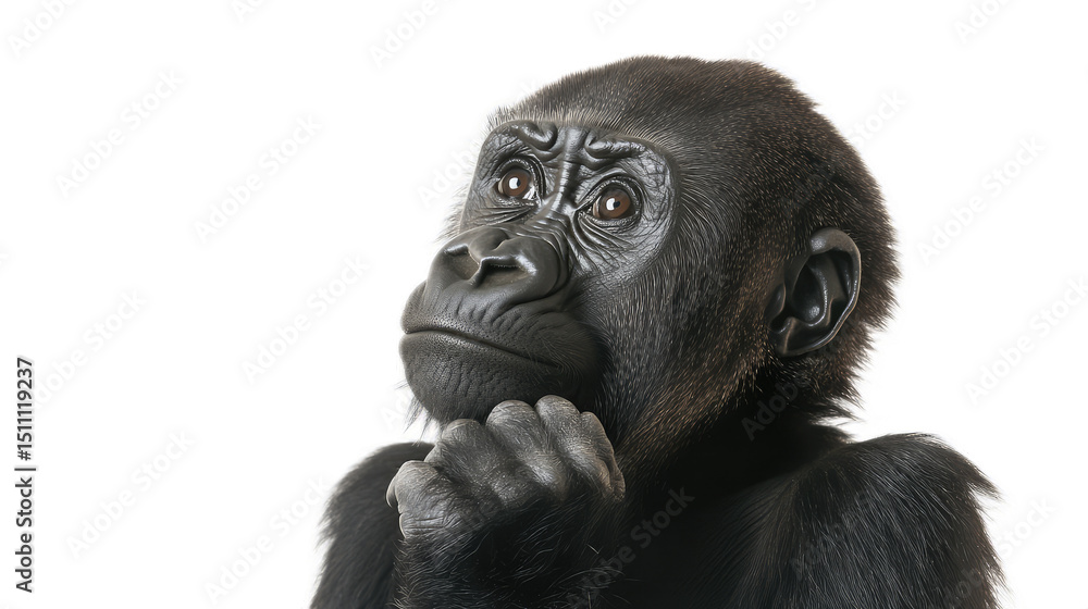 Thoughtful Gorilla Contemplating Life in a Natural Setting Thoughtful Gorilla Contemplating Life in a Natural Setting