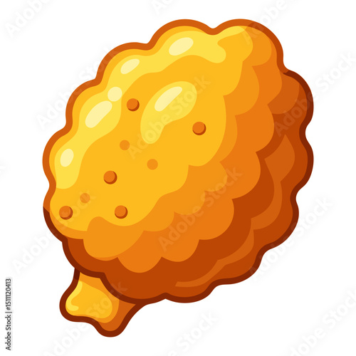 A golden-brown, crispy fried chicken drumstick or nugget, with a textured, savory appearance, symbolizing fast food, snacks, or poultry dishes.