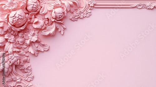 Pink floral relief