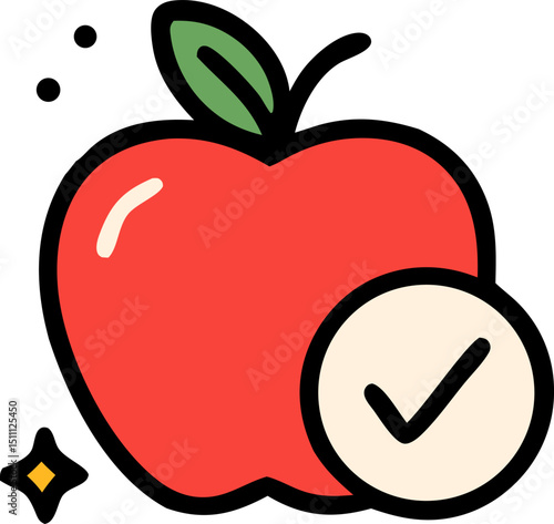 Healthy eating icon depicting nutritious food and balanced diet choices for a healthy lifestyle featuring fruits vegetables and fitness elements ideal for websites blogs and health publications