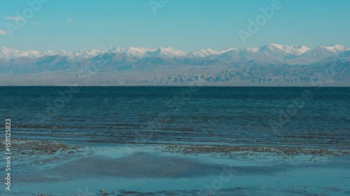 Issyk-Kul lake beautiful summer view, Kyrgyzstan