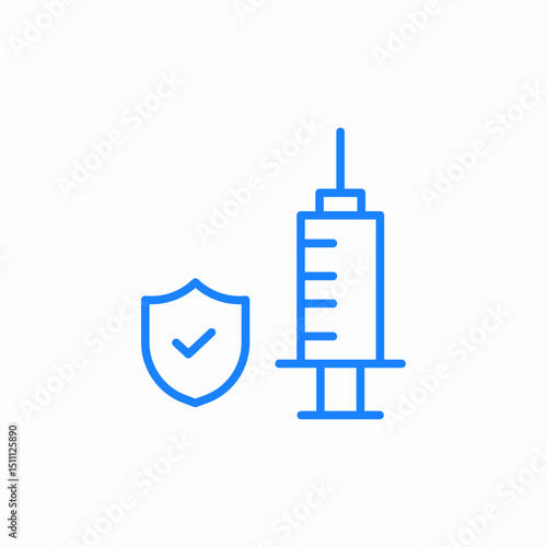 protected vaccine icon sign vector